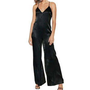 VICTORIA'S SECRET Deep V Cross Back Floral Jacquard Jumpsuit One Piece NWT